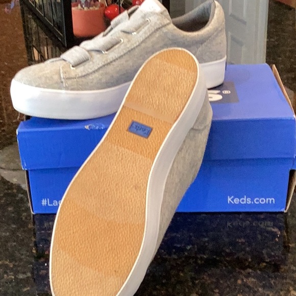 Keds Ortholite Grey triple cross jersey slip on! - Picture 3 of 3